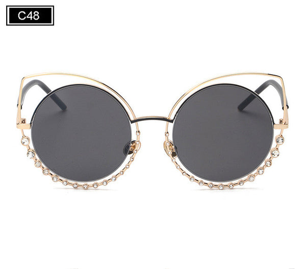 ROYAL GIRL NEW Brand Cat Eye Sunglasses Women Vintage Metal Frame