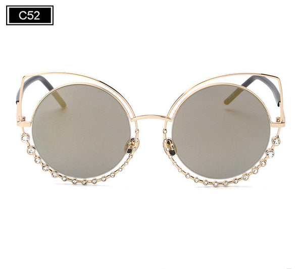 ROYAL GIRL NEW Brand Cat Eye Sunglasses Women Vintage Metal Frame