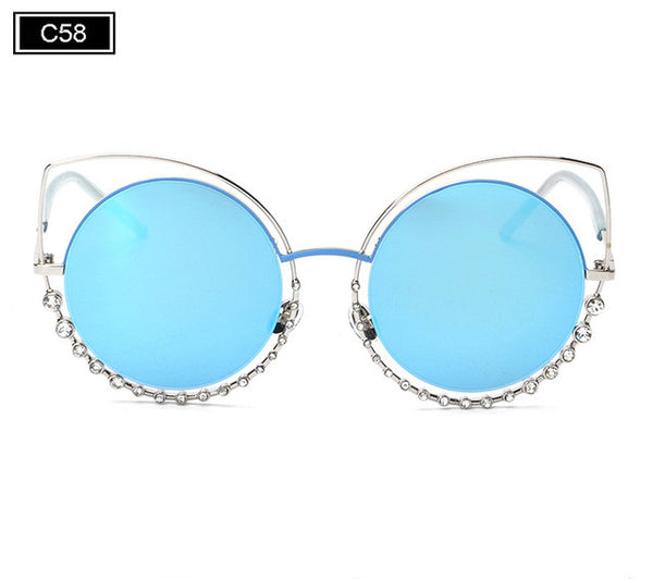 ROYAL GIRL NEW Brand Cat Eye Sunglasses Women Vintage Metal Frame