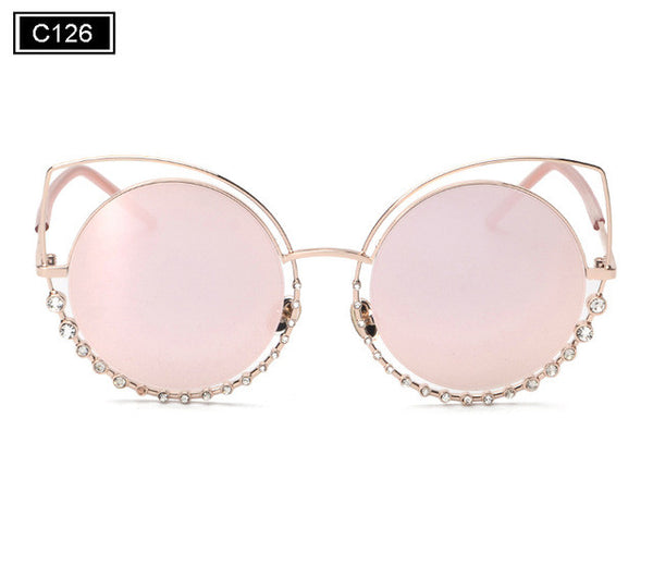 ROYAL GIRL NEW Brand Cat Eye Sunglasses Women Vintage Metal Frame