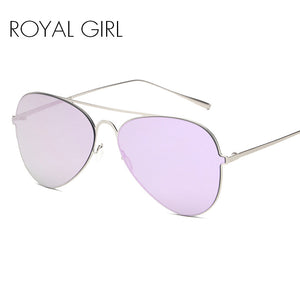 ROYAL GIRL New Sunglasses Women Metal Frame Mirror Lens Brand Designer