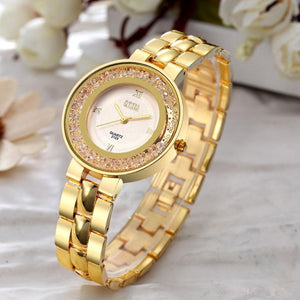 O.T.Sea Luxury Women's Bracelet Watch Jewelry Full Steel Strap Rhinestone Quartz Dress Watches