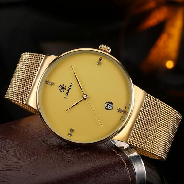 LIANDU Luxury Brand Fashion Women Men Luxury Gold Black Stainless