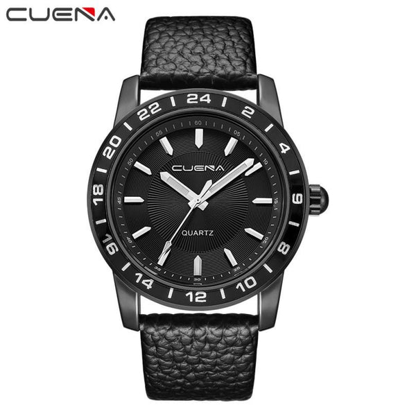 CUENA 2017 Luxury Brand Business Watch Men Quartz Clock Leather