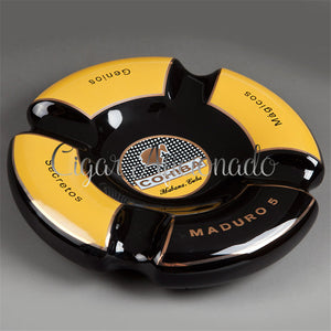 Classic Gadgets Large Size MADURO 5 Black Porcelain Ceramic Cigar Ashtray
