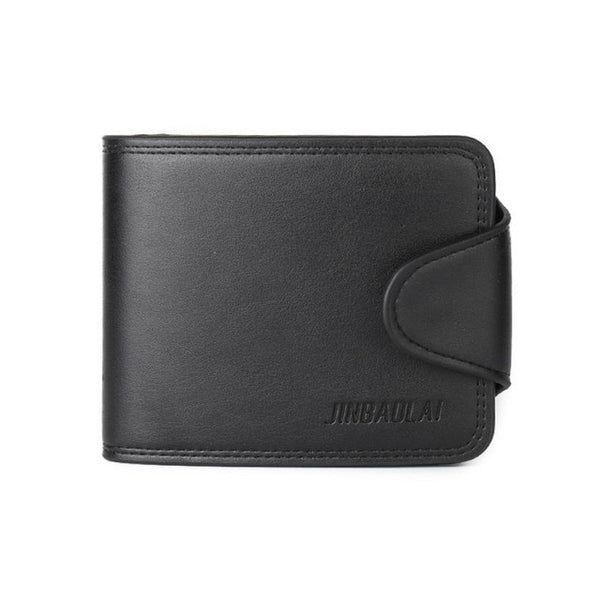 JINBAOLAI Men Mini Leather Wallets Business Credit Card ID Coin Holder