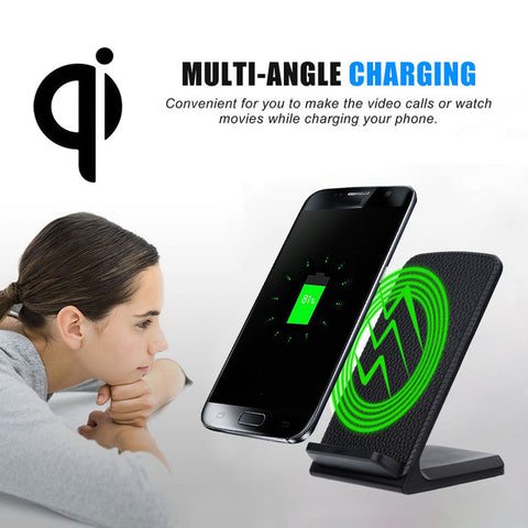 2017 New Arrival 3-Coils Fast Charge Qi Wireless Charging Stand Dock for Samsung  GalaxyS8 / S8 Plus