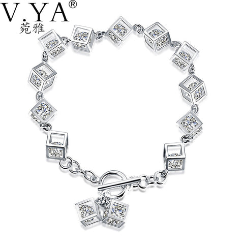 VYA 100% Real 925 Sterling Silver Bracelet for Women Jewerly S925 Silver