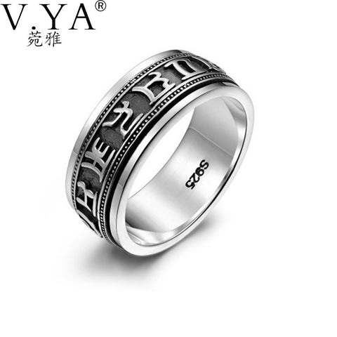 Wholesale 100% Real Pure 925 Sterling Silver Ring . Punk Rotatable ring Fine Jewelry