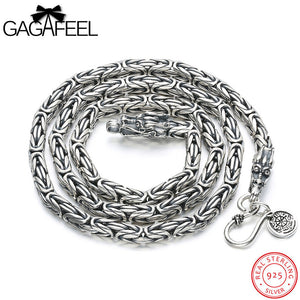 GAGAFEEL Classic Necklace Genuine 925 Sterling-Silver-Jewelry Cool Punk Necklaces