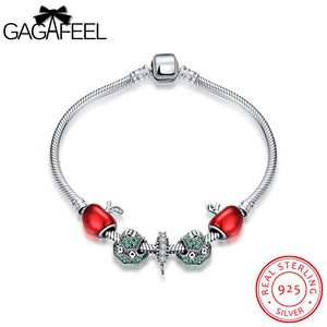 GAGAFEEL Sterling-Silver-Jewelry Bracelet Fashion Bracelets Watch With Red