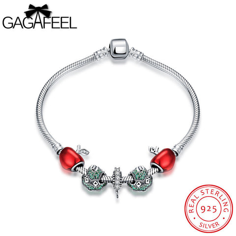 GAGAFEEL Sterling-Silver-Jewelry Bracelet Fashion Bracelets Watch With Red