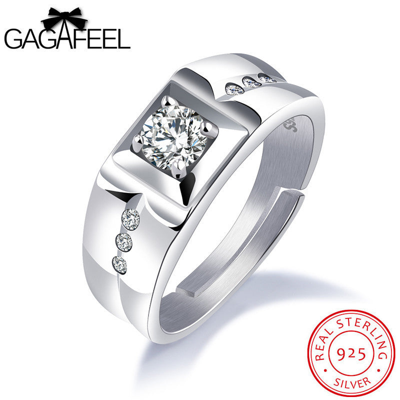 GAGAFEEL Men Wedding Rings 925 Sterling-Silver-Jewelry Romantic Changeable