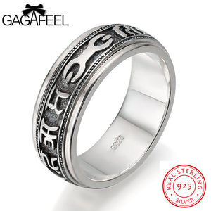 GAGAFEEL Men's Ring 925 Sterling Silver Jewelry For Male With Punk Cool