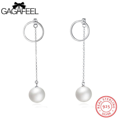 GAGAFEEL Pending Drop Earrings Sterling Silver Ear Line Chain Jewelry