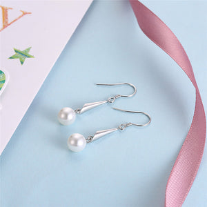 GAGAFEEL Pure 925 Sterling Silver Drop Earrings High Quality Elegant Pearls Long Earrings For Women Brincos Best Gift