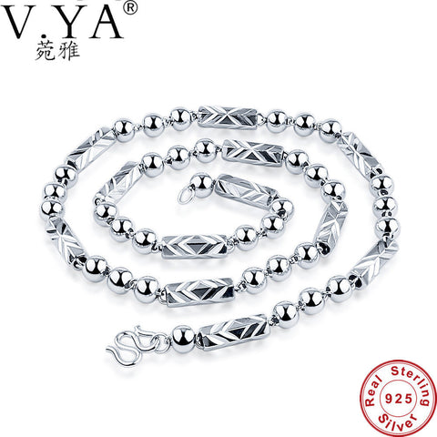 V.Ya 100%  S925 Silver Jewelry Necklaces for Men Fashion Thai Sliver Chain Necklaces