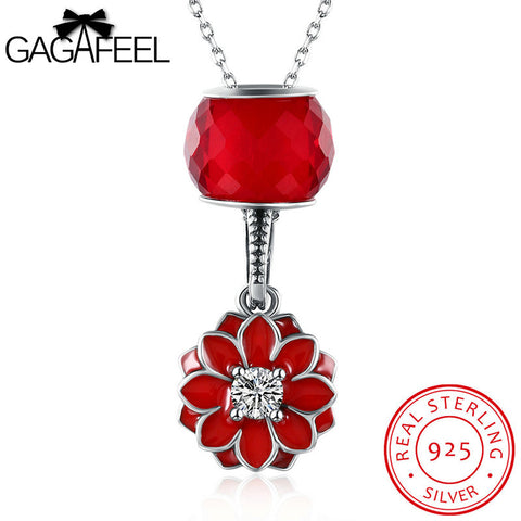 GAGAFEEL 925 Sterling Silver Necklaces & Pendants With Shinning Zircon