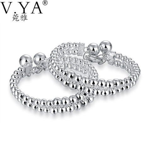 Round Charm Wrap Bangles for Women Jewelry S925 Solid Silver Bangle