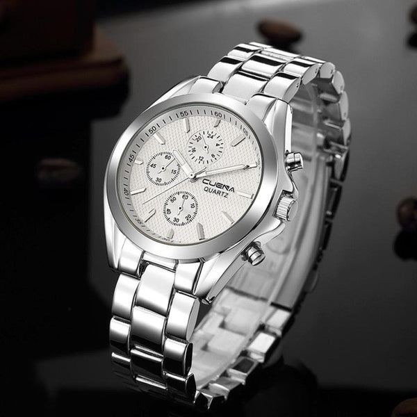 CUENA Luxury Brand Men's Watches Stainless Steel Wrist Watch Analog Quartz