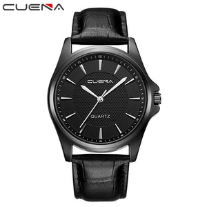 CUENA Brand Men's Quartz Watches Faxu Leather Strap Business Wrist Watch