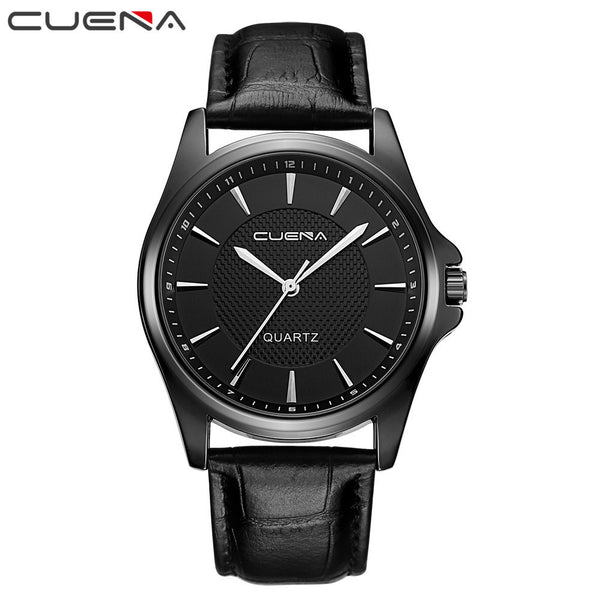 CUENA Brand Men's Quartz Watches Faxu Leather Strap Business Wrist Watch