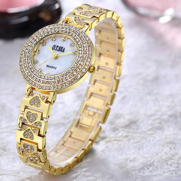 O.T.Sea Women's Quartz Watches Sliver Gold Crystal Bracelet Watch Watches Ladies