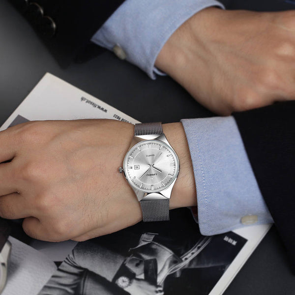LIANDU Fashion Women Men Luxury Stainless Steel Analog Quartz Wrist Watch