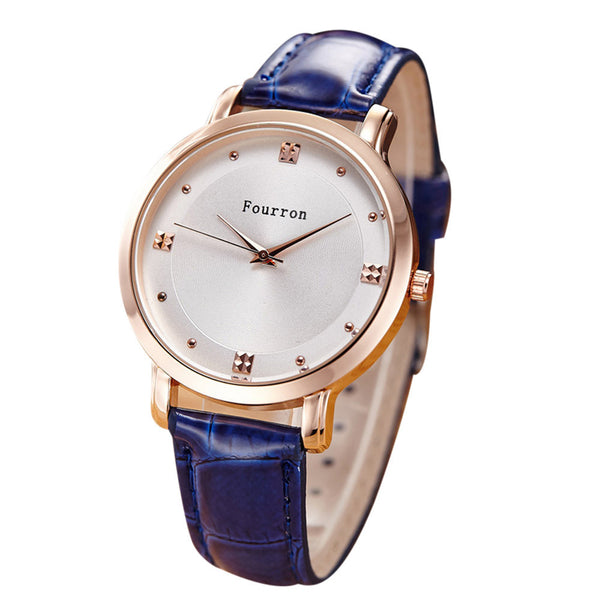 Ladies Fashion Quartz Watch Women Rhinestone Leather Casual Dress Women Watch