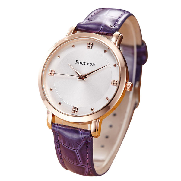 Ladies Fashion Quartz Watch Women Rhinestone Leather Casual Dress Women Watch