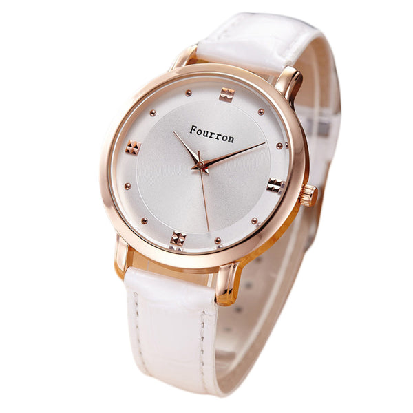 Ladies Fashion Quartz Watch Women Rhinestone Leather Casual Dress Women Watch