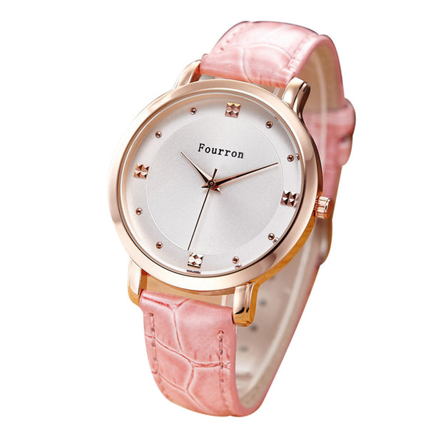 Ladies Fashion Quartz Watch Women Rhinestone Leather Casual Dress Women Watch