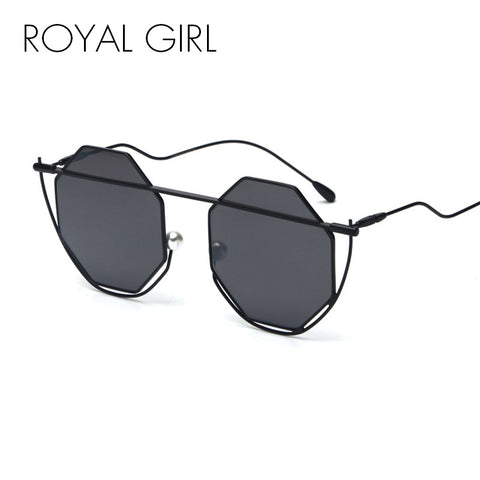 ROYAL GIRL Octagon Sunglasses Women Round Metal Clear Pink Green Red Vintage