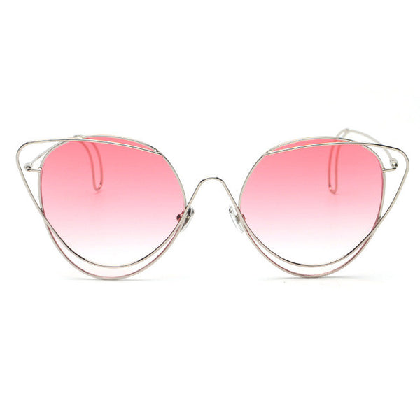 ROYAL GIRL Women Sunglasses metal Circel Cat eye Sun glasses