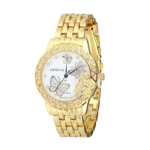 Exquisite Luxury Women Man Diamondtterfly Quartz Watch Wrist Watch