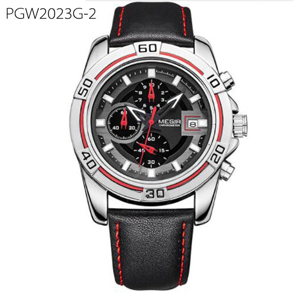 Brand Men Business Watch Luxury Leather Strap Chronograph Quartz