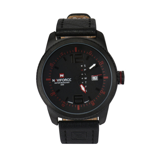 Naviforce Fashion Men Sports Leather Date Analog Quartz Wrist Watch