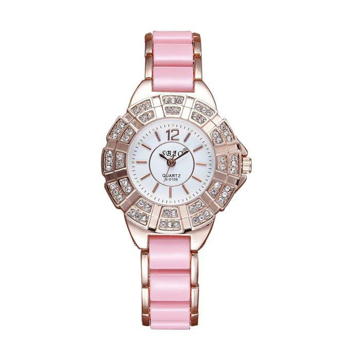 New Crystals Quartz Diamond Women Analog Wrist Fashion Bracelet Watch