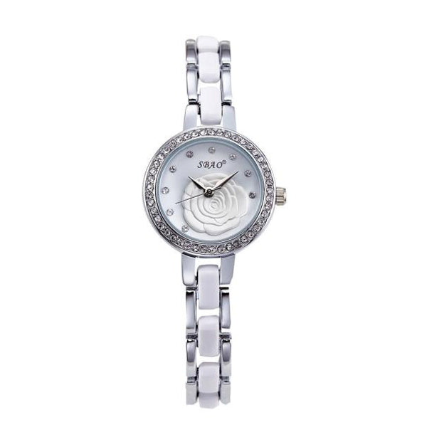 New Crystals Quartz Diamond Women Analog Wrist Fashion Bracelet Watch