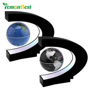 Lemonbest C Shape Electronic Magnetic Levitation Floating Globe World Map
