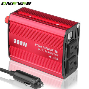 Onever 300W Car Inverters Power DC 12V to AC 110V Inverter Dual USB Outlets Modified Sine Wave Power Car Electronics Accessorie