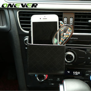 Onever Auto Car Air Vent Hanging Organizer Bag Phone Glasses Cash Card