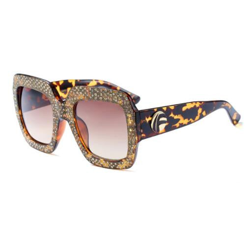 ROYAL GIRL Oversized Square Sunglasses Women Luxury Brand Designer Crystal