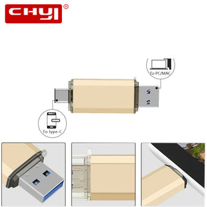 Type C USB3.0 Flash Drive 16/32/64GB Key Pen Drive Gift Gadget
